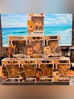 Funko Pop! Rock Icons Lot - White, Black, Blue